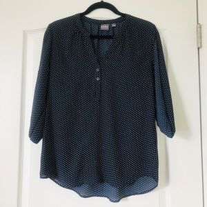 Blue polka dot top - New York & company